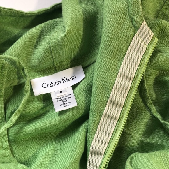 Calvin Klein green linen 1/4 zip pullover hoodie 4 - Picture 8 of 10
